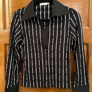 Blanc Nature Vintage Black and White Striped Top